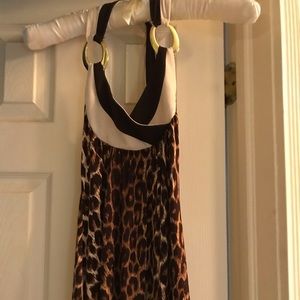 Animal print halter tunic